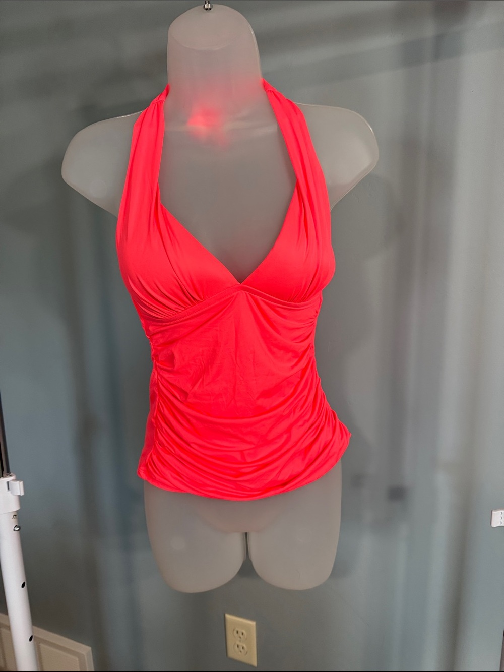 La Blanca Neon Melon Halter Tankini Top